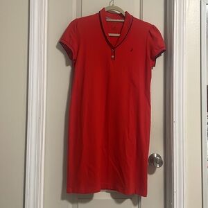 Red Náutica Dress with Blue Trim Size S